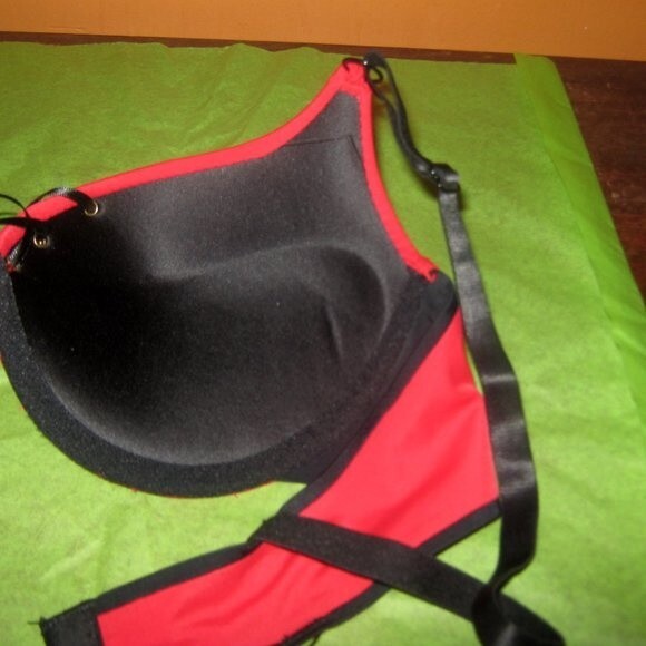 Youmita Goji Berry/Black Two Tone Tie Up 36B Bra NWT - Picture 9 of 9